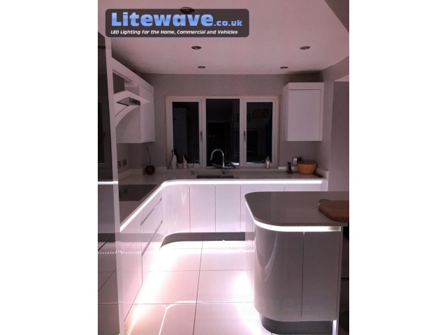 LED Strip in Kitchen displaying warm white